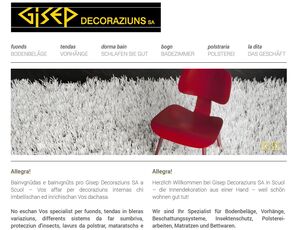 Gisep Decoraziuns SA, Scuol, Malans beba it. web. grafik. Landquart