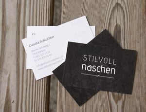 stilvoll naschen, Logo und Visitenkarten von beba it. web. grafik. Landquart